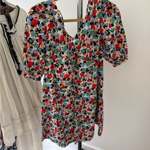 VINTAGE Colorful Floral Print Dress from Paris